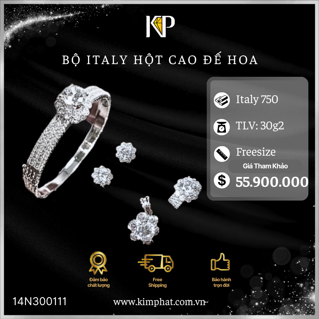 Bộ Hột Cao Đế Hoa Vàng Italy KIM PHÁT