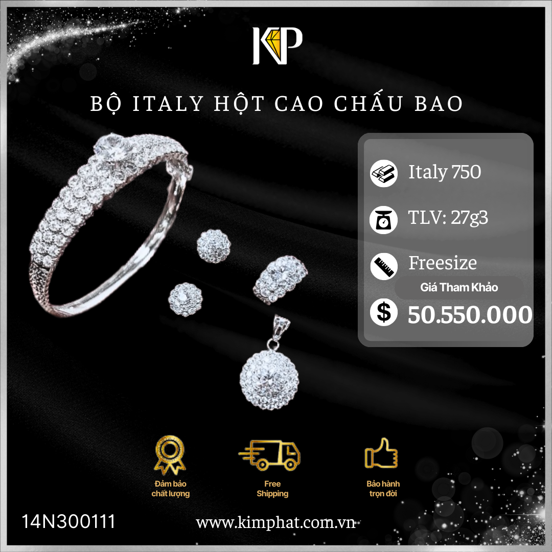 Bộ Hột Cao Chấu Bao Vàng Italy KIM PHÁT