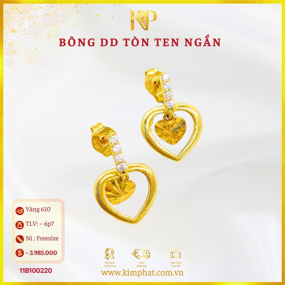 Bông Đẩy Tòn Ten Trái Tim Vàng 610 KIM PHÁT