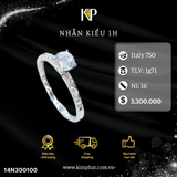 Nhẫn 1 Hột Đai Móc Máy Vàng Italy 750 KIM PHÁT