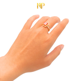 Nhẫn Đá Nam Phi Đỏ Vàng 610 KIM PHÁT
