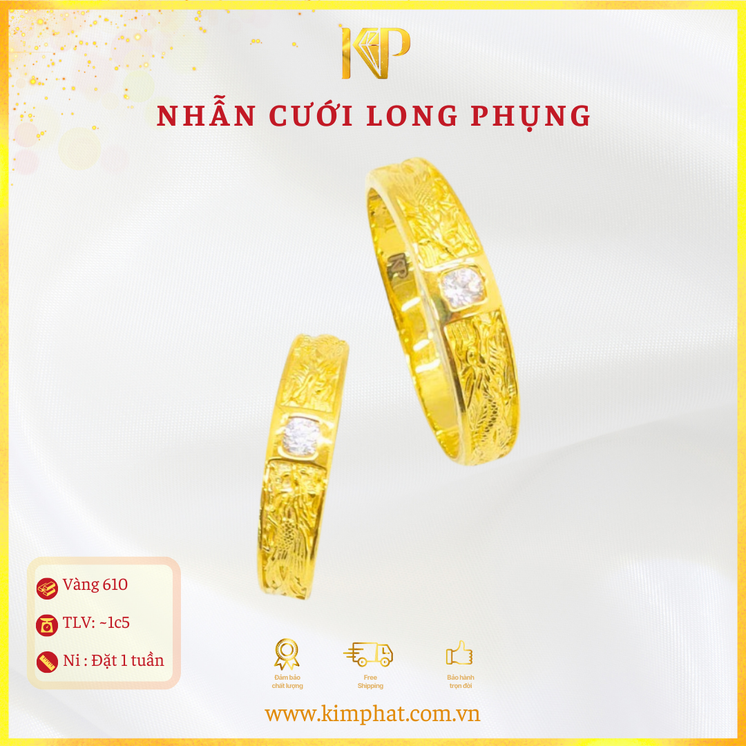 Nhẫn Cưới Long Phụng Vàng 610 Kim Phát