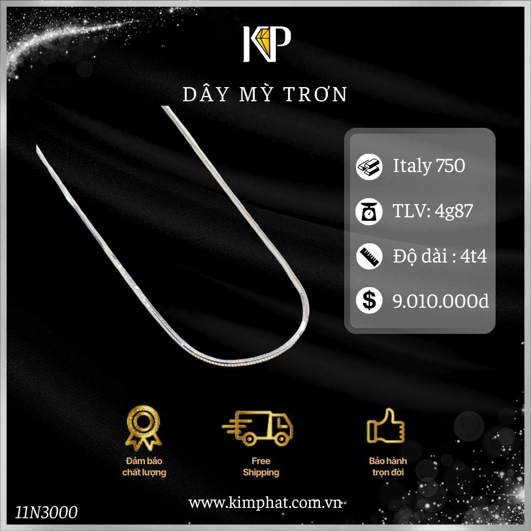 Dây Chuyền Mì Vàng Italy 750 KIM PHÁT