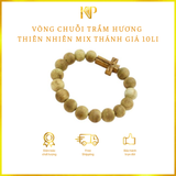Vòng chuỗi Trầm Hương Thiên Nhiên Mix Thánh Giá 10li