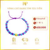 Vòng Chỉ Xanh Tím Túi Tiền 9999