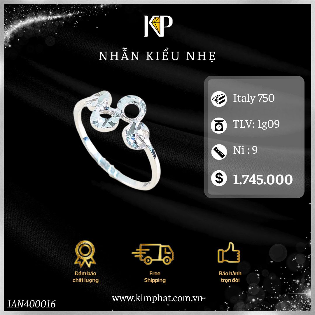 Nhẫn Họa Tiết Tròn Máy Sáng Vàng Italy 750 KIM PHÁT