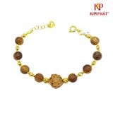 Lắc Trầm Hương Hoa Sen Bi Vàng 610 KIM PHÁT