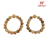 Vòng Trầm Hương Phú Quốc Đeo Tay Hột 10li Mix Charm Bi Vàng 610 KIM PHÁT