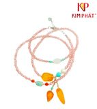 Vòng Chuỗi Super Seven đá tự nhiên hồng mix charm