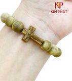 Vòng chuỗi Trầm Hương Thiên Nhiên Mix Thánh Giá 10li