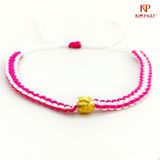 Vòng Chỉ Hồng Trắng Túi Tiền 9999