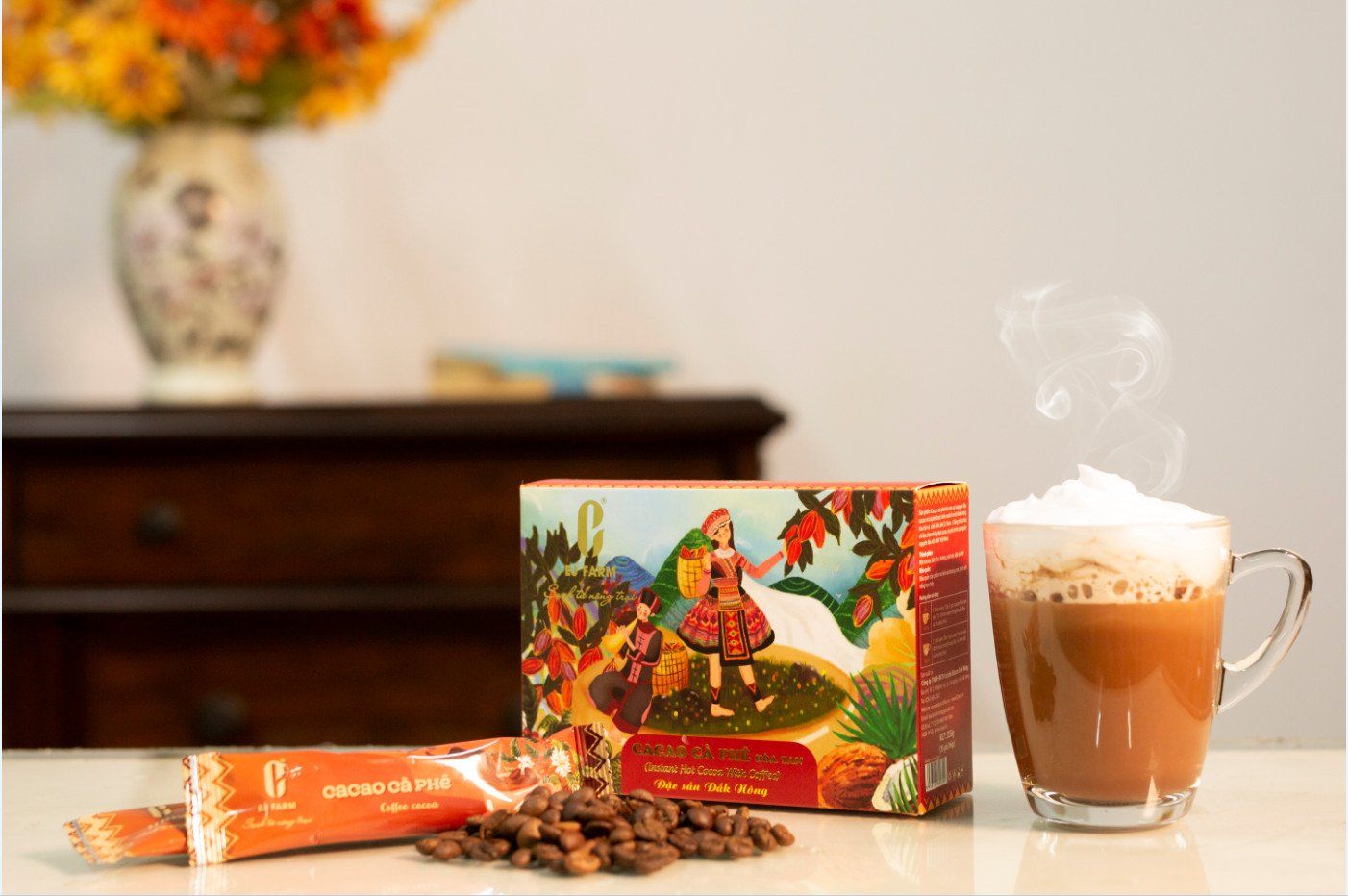 Bột cacao vị cà phê hòa tan EJ Farm