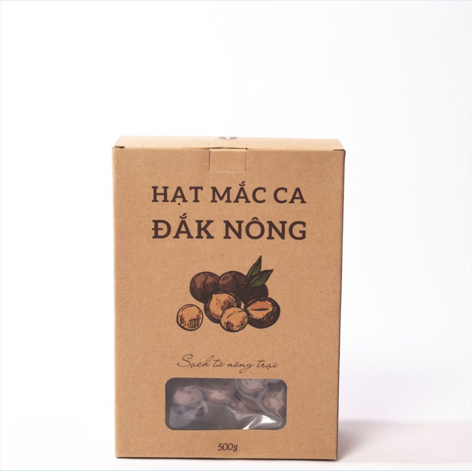Hạt macca Đắk Nông EJ FARM 500g (hộp nâu)