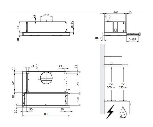 Máy Hút Mùi Beko âm tủ  BEKO CTB 6520 XH