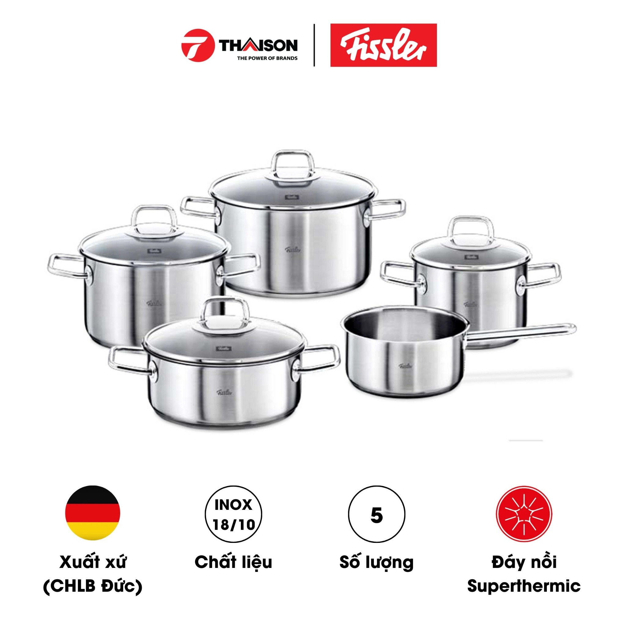 Bộ nồi 5 món Fissler Hamburg