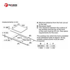 Bếp từ Bosch PUJ61RBB5E 3 vùng nấu