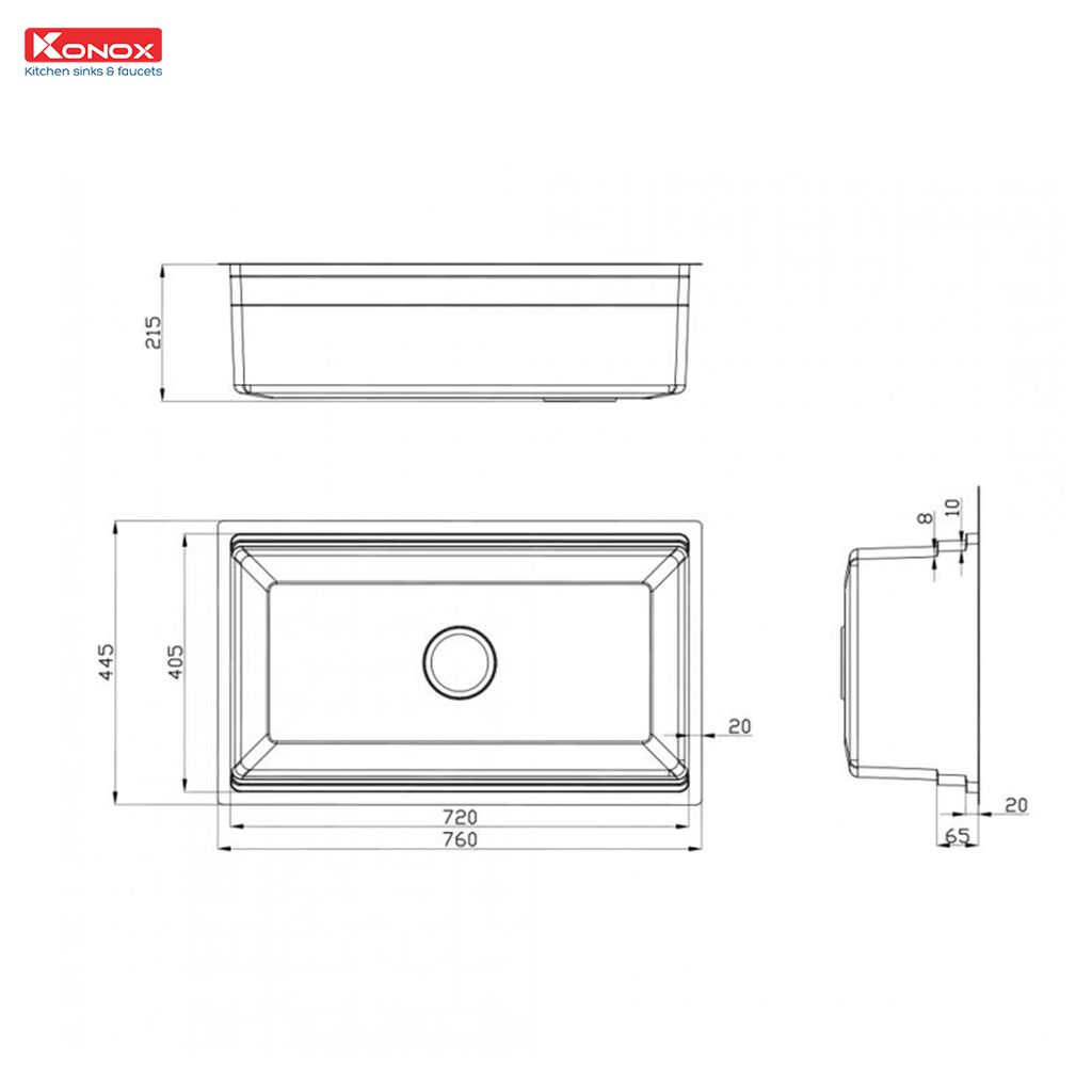 Chậu rửa bát Konox Workstation-Undermount Sink KN7644SU Dekor