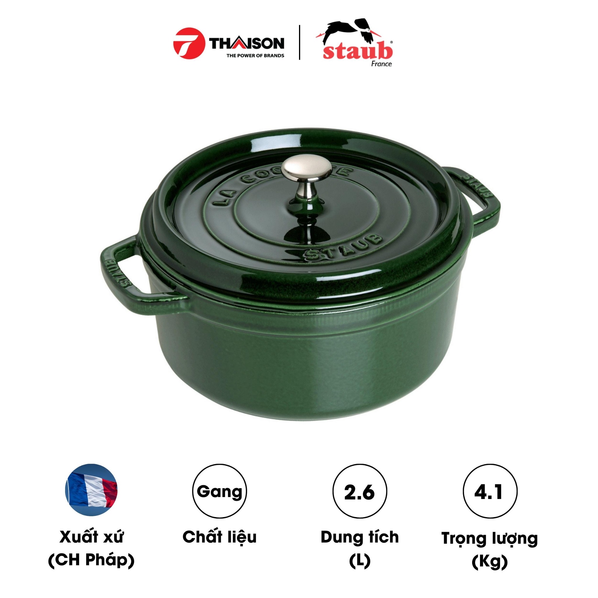 NỒI GANG STAUB BASIL ROUND 22