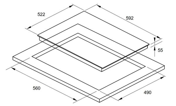 Bếp từ FAGOR 3IF-63AS kích thước