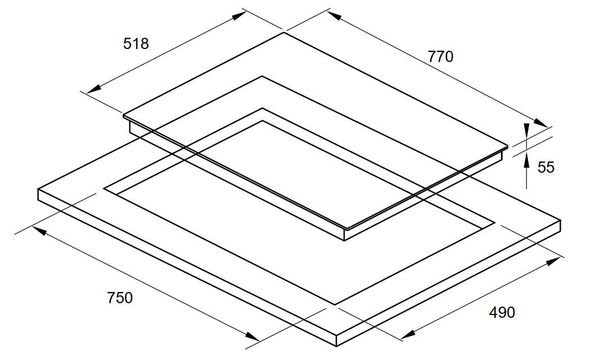 Bếp từ FAGOR 3IF-73A2S kích thước