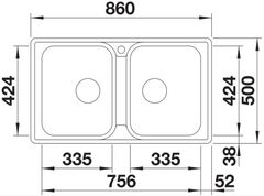 Chậu rửa bát BLANCO LEMIS 8-IF Chrome