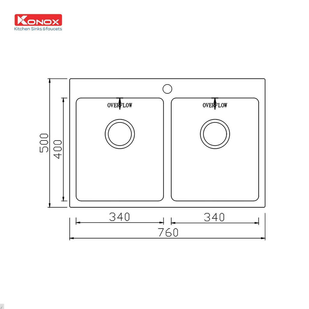 Chậu rửa bát Konox Topmount UNICO 7650