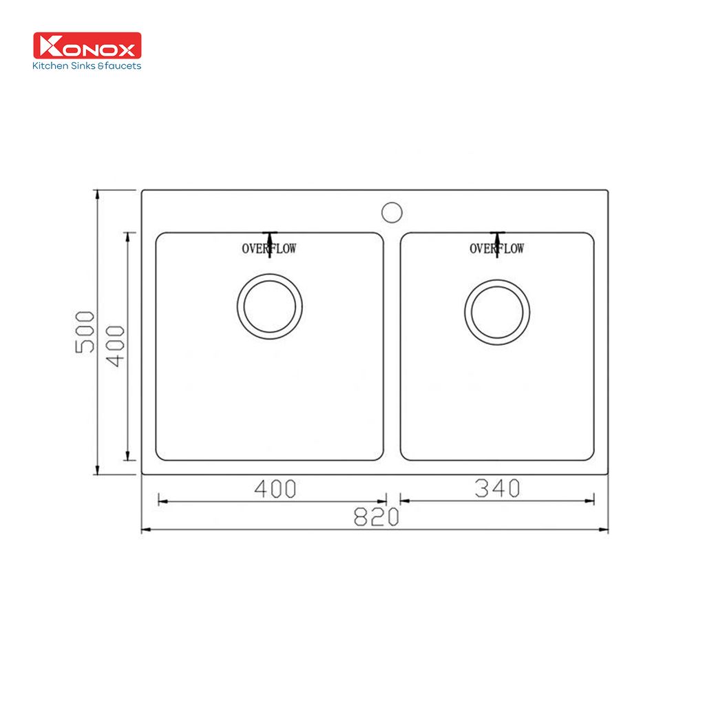 Chậu rửa bát Konox Topmount UNICO 8250