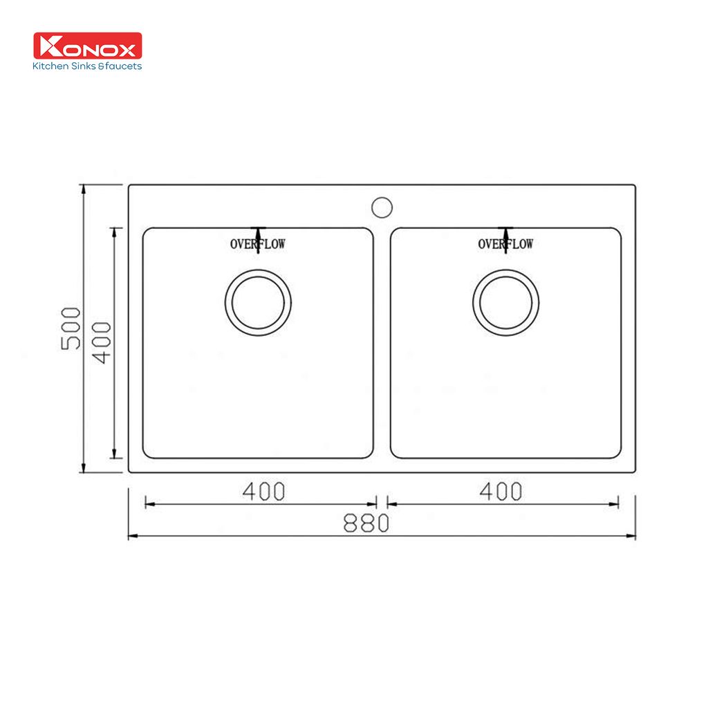 Chậu rửa bát Konox Topmount UNICO 8850