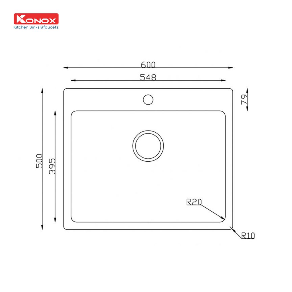 Chậu rửa bát Konox Turkey Neron 600