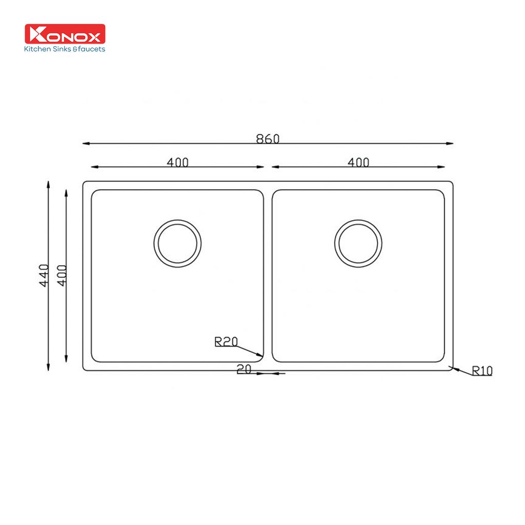 Chậu rửa bát Konox Turkey Vigo 8644