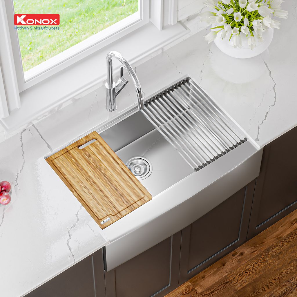 Chậu rửa bát Konox Workstation-Apron Sink KN8051AS Curve