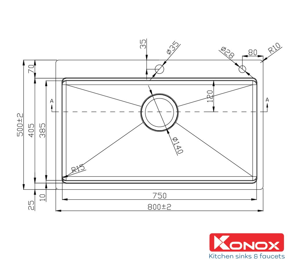 Chậu rửa bát Konox Workstation-Topmount Sink KN8050TS (full phụ kiện)