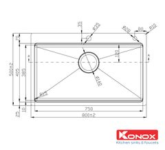 Chậu rửa bát Konox Workstation-Topmount Sink KN8050TS (full phụ kiện)