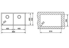 Chậu rửa bát Teka BE LINEA RS15 2B 740