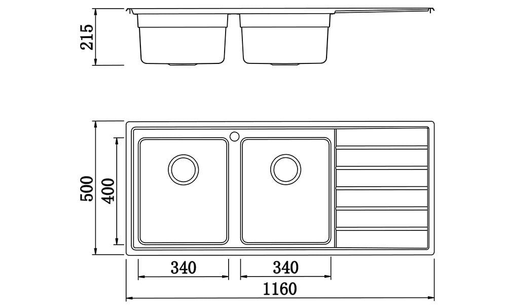 Chậu rửa bát Konox European Premium KS11650 2B