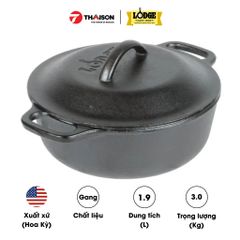 Nồi gang Lodge 21.5 cm - dung tích 1.9 lít L2Sp3