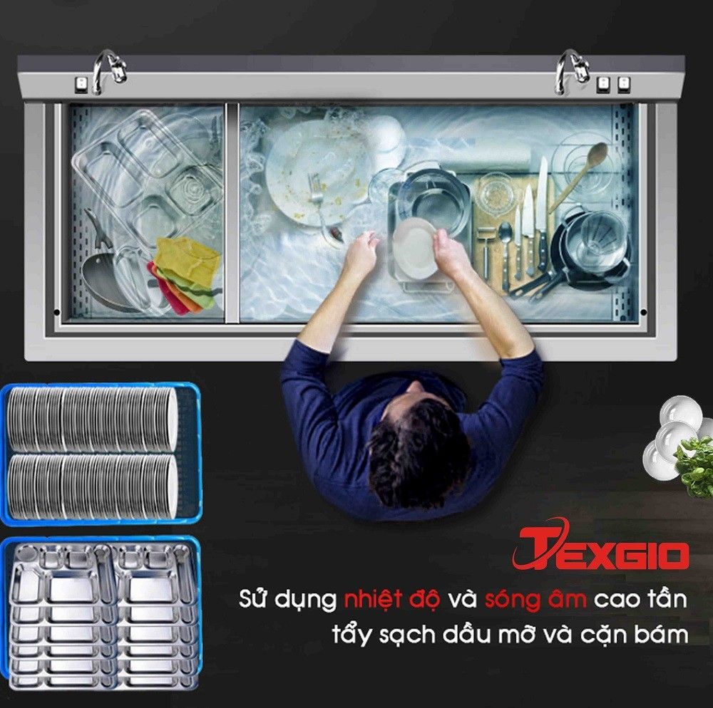 Máy rửa bát công nghiệp TEXGIO TGU-1800XD 200 bộ