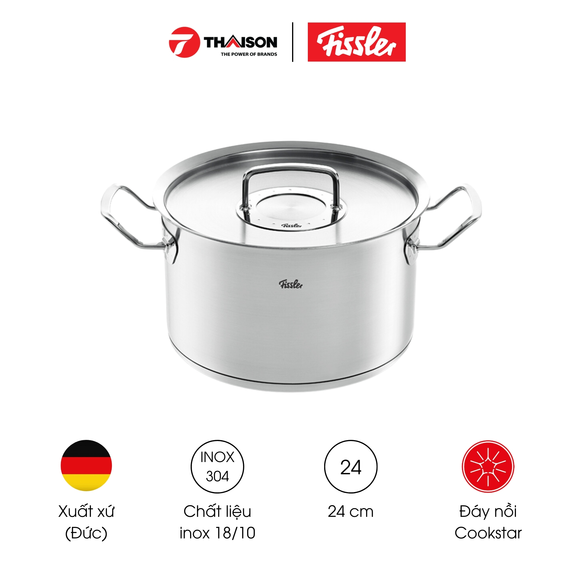 Bộ nồi 5 món Fissler Original Profi Collection (3 nồi 1 chảo 1 quánh)