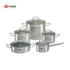 Bộ nồi chảo Inox 5 chiếc Elo Profi Cristal