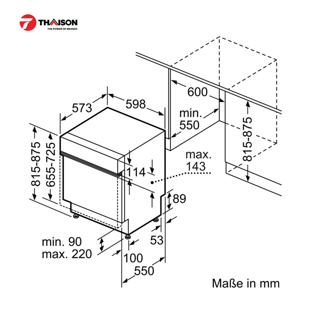 Máy rửa bát Bosch SMI8YCS01E bán âm Series 8