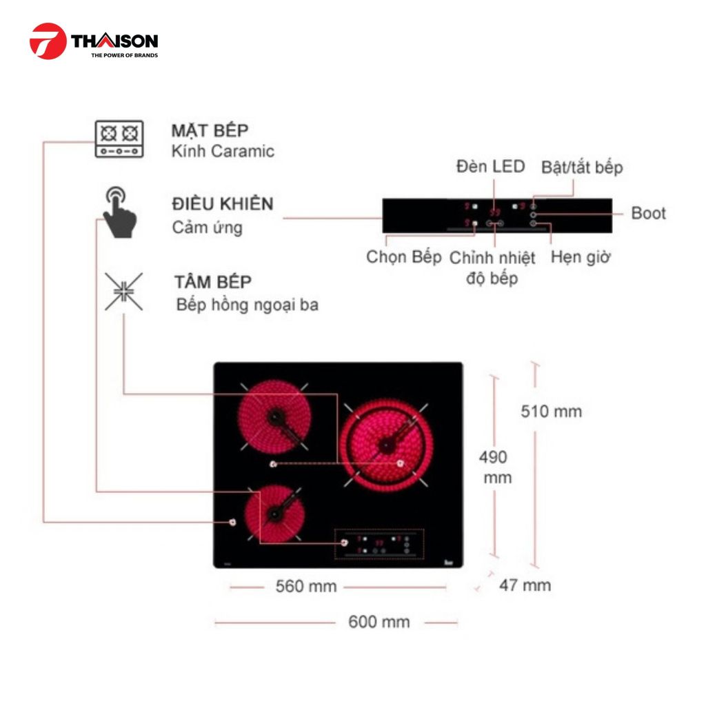 Bếp điện từ Teka 3 vùng nấu TB 6310