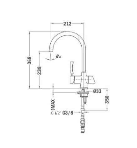 Kích thước Vòi rửa bát Teka KB 915