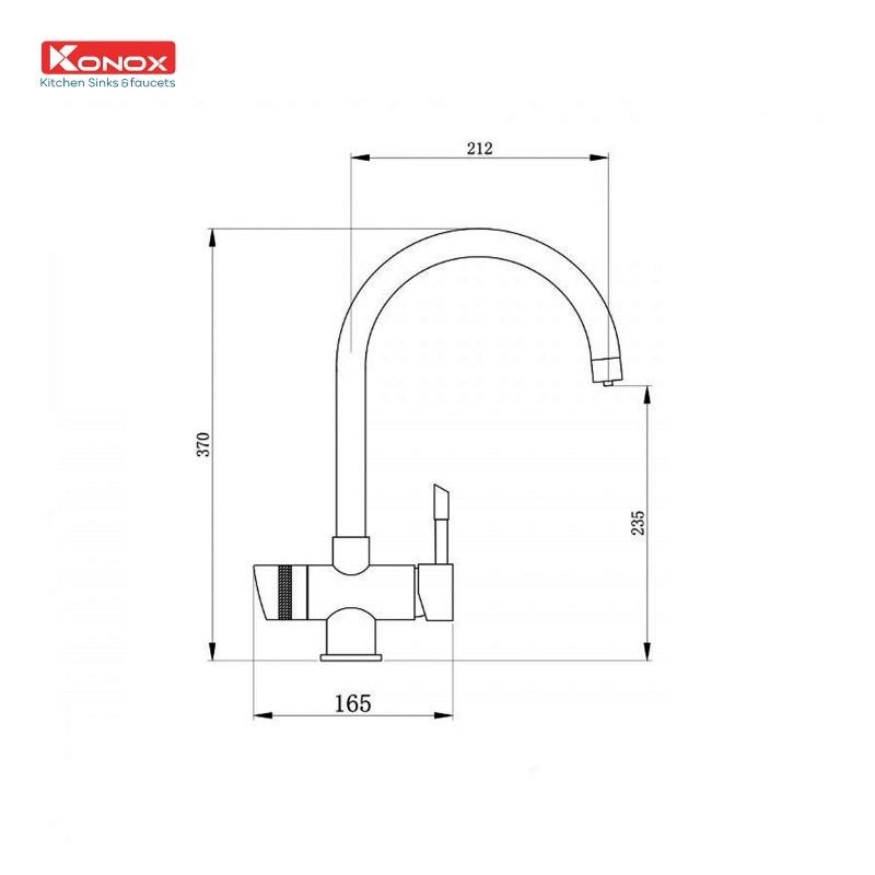 Vòi rửa bát Kết Hợp RO Konox Trim-Water Black