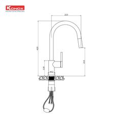 Vòi rửa bát Rút Dây Konox ALTO Chrome