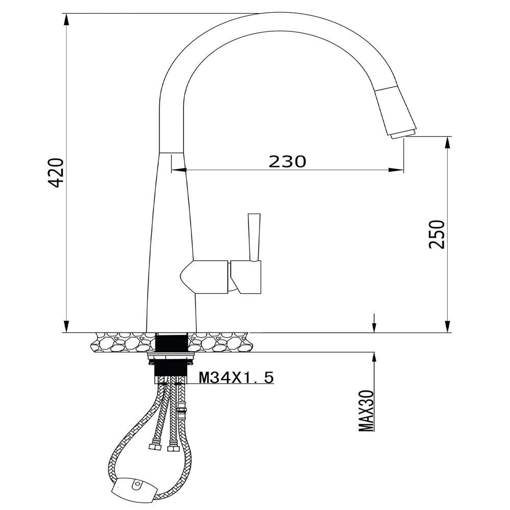 Vòi rửa bát Rút Dây Konox KN1901B