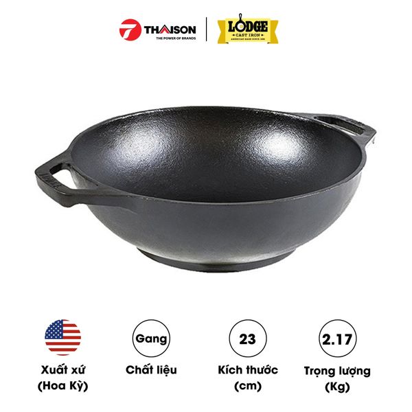 Chảo gang Lodge kiểu Wok Mini L9MW 23cm