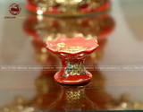 Bộ Đồ Thờ Bát Tràng đầy đủ dâng ban gia tiên men sứ đỏ đắp nổi vẽ vàng 42 vật phẩm | Bộ Thờ Cúng Gia Tiên Bát Tràng