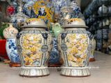 Chóe Bát Tràng Tứ Quý men rạn đắp nổi dung tích 40 lít