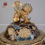 Chóe đại công danh phú quý men sứ nâu dung tích 60l vẽ vàng cao 82cm