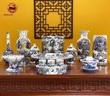 Bộ Đồ Thờ Bát Tràng đầy đủ dâng ban gia tiên men lam đắp nổi vẽ vàng 12 vật phẩm | Bộ Thờ Cúng Gia Tiên Bát Tràng